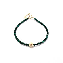 Load image into Gallery viewer, malachite &amp; gold bead bracelet