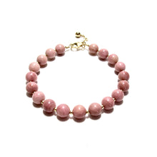 Load image into Gallery viewer, rhodonite bubblegum &amp; gold beads bracelet
