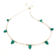 Load image into Gallery viewer, green onyx leaves necklace