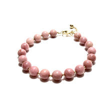 Load image into Gallery viewer, rhodonite bubblegum &amp; gold beads bracelet