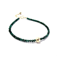 Load image into Gallery viewer, malachite &amp; gold bead bracelet