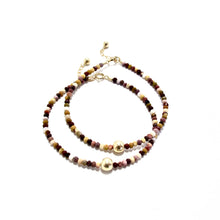 Load image into Gallery viewer, tiny mookaite &amp; gold bead bracelet