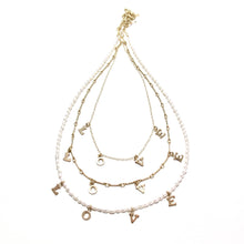 Load image into Gallery viewer, dainty gold love letters &amp; fine chain necklace