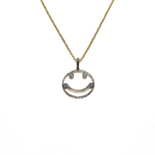 Load image into Gallery viewer, pave diamond smiley necklace