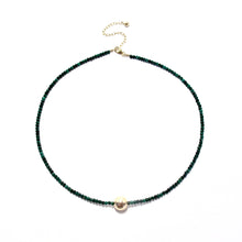 Load image into Gallery viewer, malachite &amp; gold bead necklace