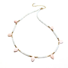 Load image into Gallery viewer, pink opal leaves necklace