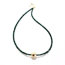 Load image into Gallery viewer, malachite &amp; gold bead necklace