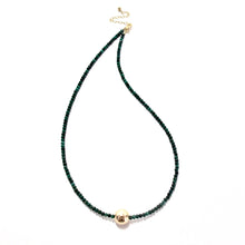 Load image into Gallery viewer, malachite &amp; gold bead necklace