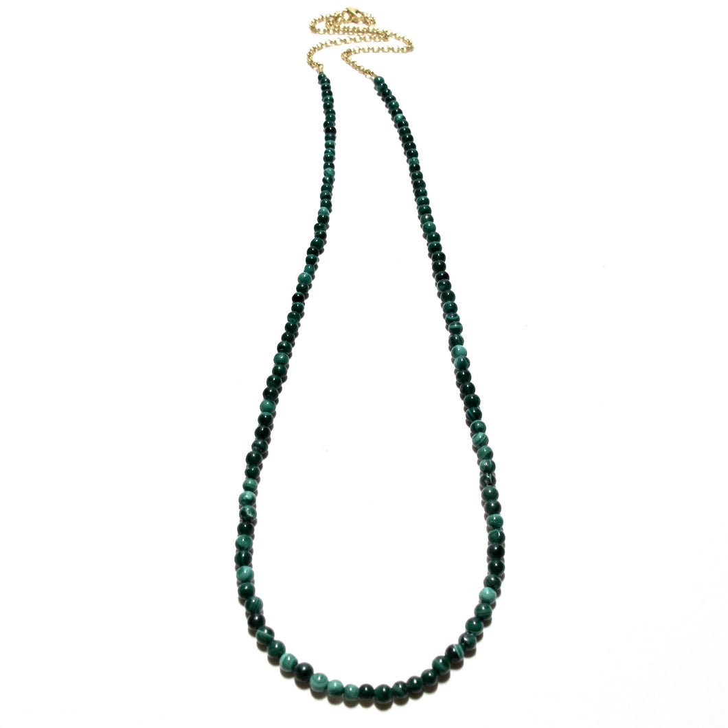 malachite long necklace