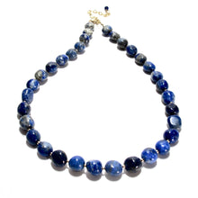 Load image into Gallery viewer, lapis lazuli pebble beads necklace