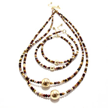 Load image into Gallery viewer, tiny mookaite &amp; gold bead necklace