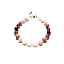Load image into Gallery viewer, sunset bubblegum &amp; gold beads bracelet