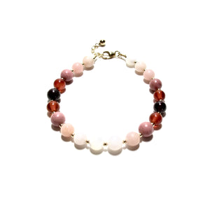 sunset bubblegum & gold beads bracelet