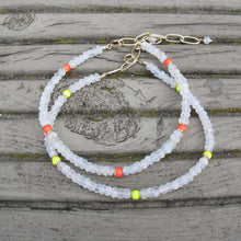Load image into Gallery viewer, moonstone &amp; neon yellow bracelet