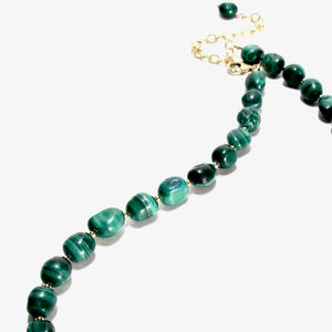 malachite pebble beads necklace