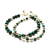 Load image into Gallery viewer, malachite bead &amp; tube bracelet