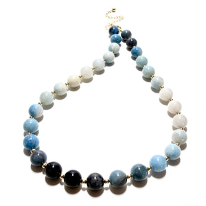 ombre trolleite bubblegum & gold beads necklace (2 sizes)