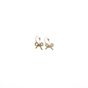 gold bow small hoops