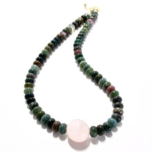 Load image into Gallery viewer, indian agate &amp; rose quartz necklace