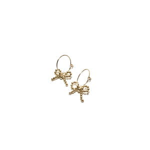 gold bow small hoops