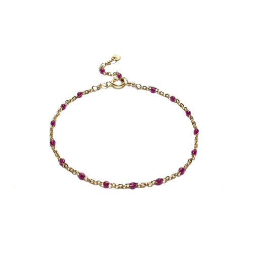 pink enamel satellite chain bracelet