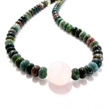 Load image into Gallery viewer, indian agate &amp; rose quartz necklace
