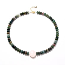 Load image into Gallery viewer, indian agate &amp; rose quartz necklace