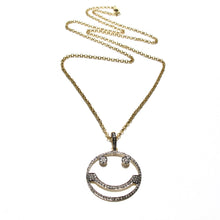 Load image into Gallery viewer, pave diamond smiley necklace