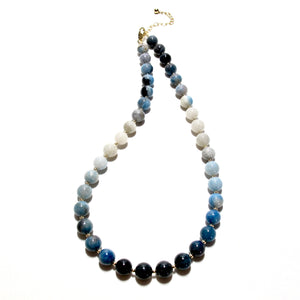 ombre trolleite bubblegum & gold beads necklace (2 sizes)