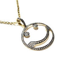 Load image into Gallery viewer, pave diamond smiley necklace
