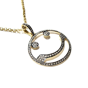 pave diamond smiley necklace