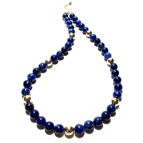 lapis lazuli bubblegum necklace