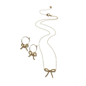 gold bow small hoops