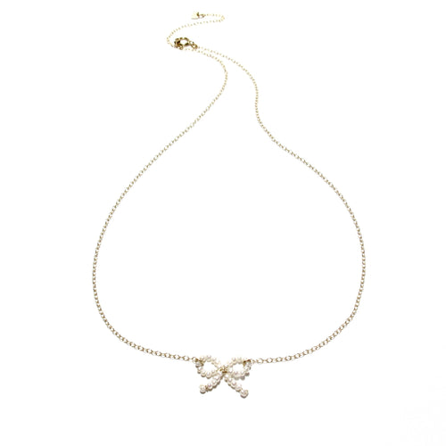 pearl bow necklace
