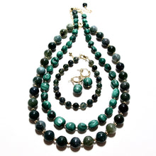 Load image into Gallery viewer, moss agate bubblegum &amp; gold beads bracelet