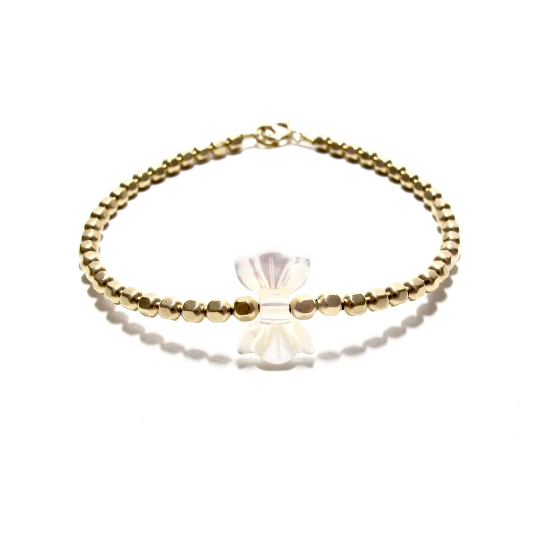 mother of pearl bow bracelet