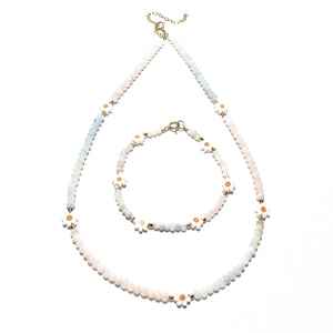 morganite & daisy beads bracelet