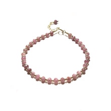 Load image into Gallery viewer, pink tourmaline &amp; gold beads bracelet