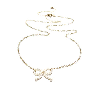 pearl bow necklace