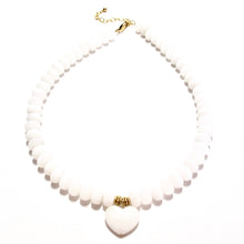 Load image into Gallery viewer, white agate heart necklace