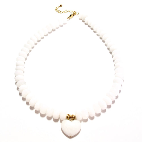 white agate heart necklace