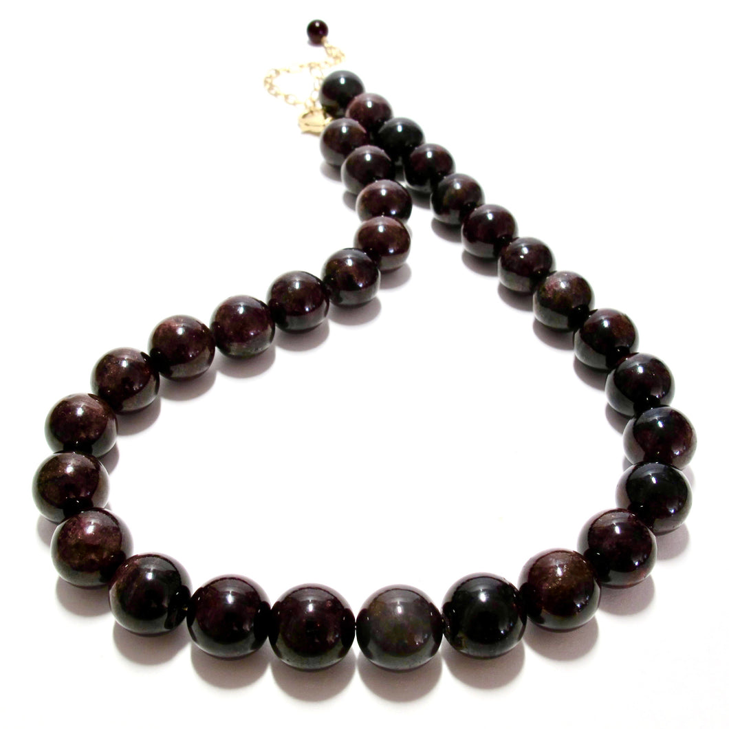 mega chunky garnet bubblegum necklace