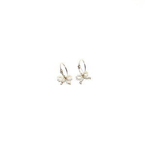 pearl bow small hoops