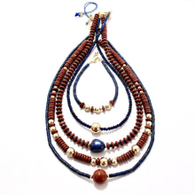 Load image into Gallery viewer, lapis lazuli &amp; gold bead necklace