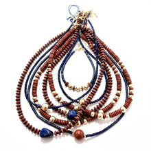 Load image into Gallery viewer, red jasper &amp; gold bead necklace
