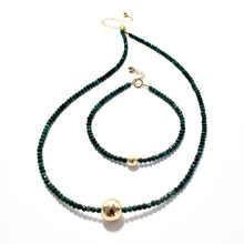 Load image into Gallery viewer, malachite &amp; gold bead bracelet