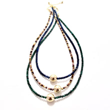 Load image into Gallery viewer, lapis lazuli &amp; gold bead necklace