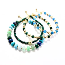 Load image into Gallery viewer, malachite &amp; gold bead bracelet