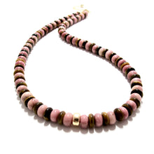 Load image into Gallery viewer, rhodonite &amp; tigers eye necklace