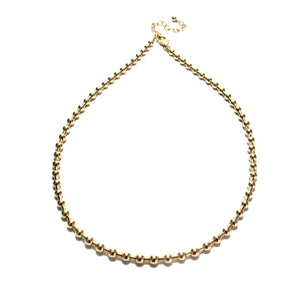 gold bead and tube necklace